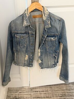 GRLFRND Light Blue Cropped Denim Jacket